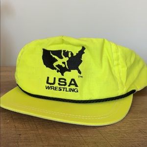 VTG Retro neon hat USA Wrestling
